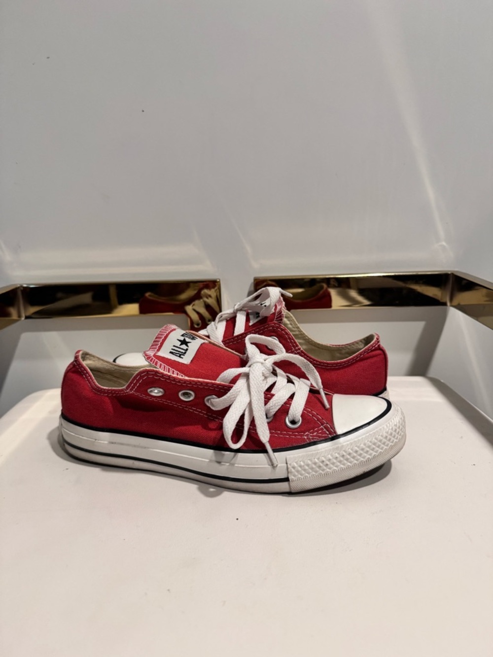 Converse Red Low Top Sneakers with White Accents